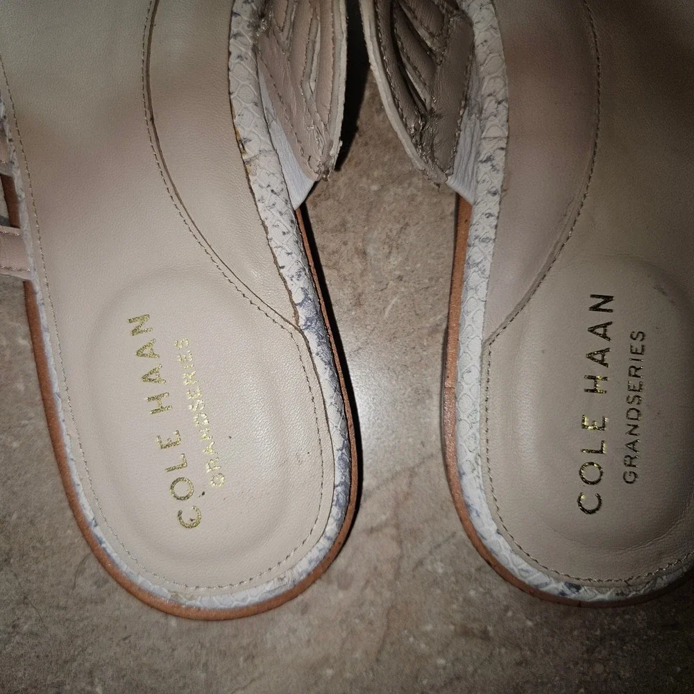 NEW Cole Haan Grandseries Snake‎ Print Thong Sandals Slides SZ 9B Mob Wife